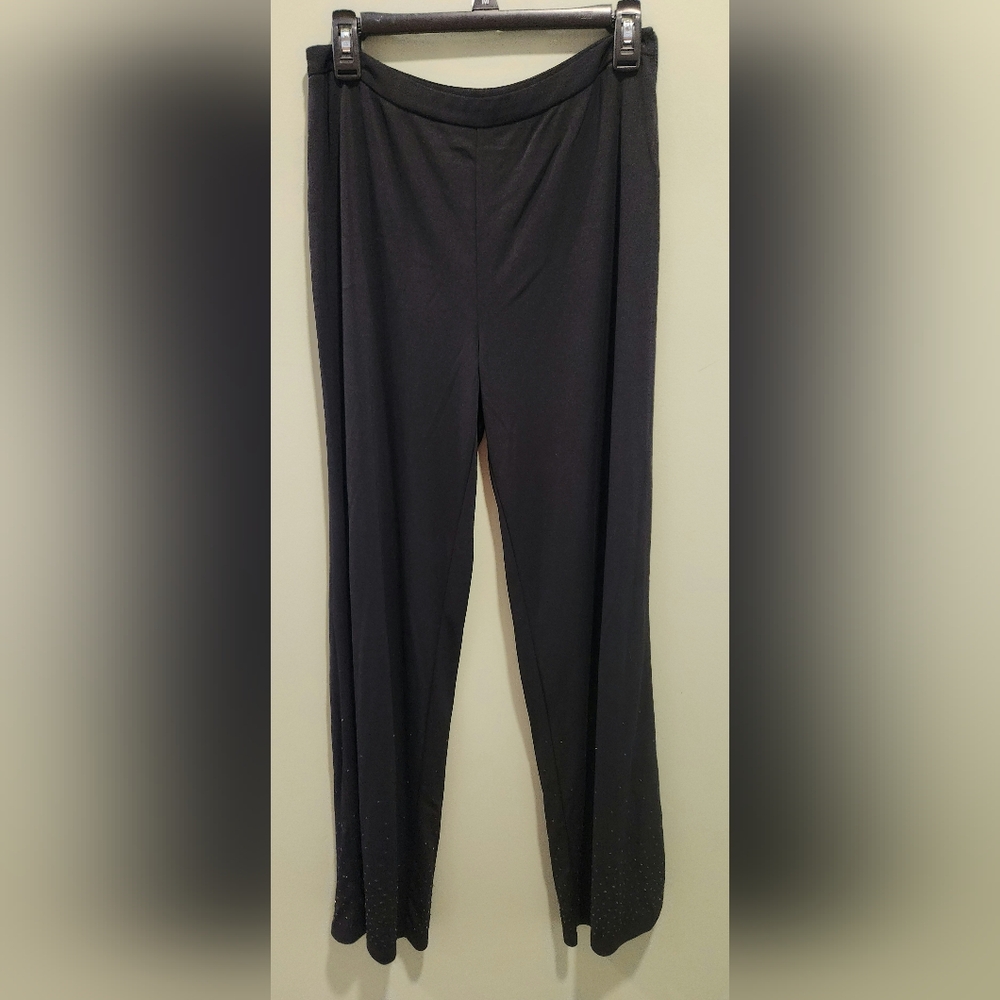 Ann Taylor Black Straight Leg Pants With Jeweled Bottoms